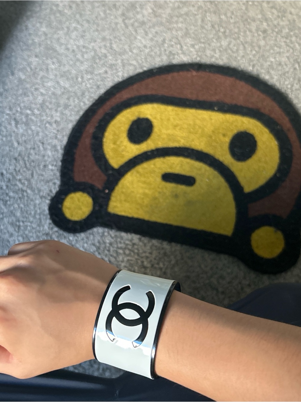 White resin Bracelet with iconic double C Logo